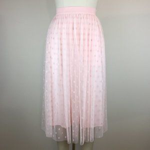 Burnout Velvet Dot Shirred Tulle Skirt